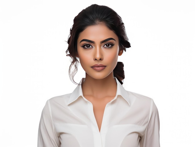 Garota indiana moderna com visual moderno e sofisticado para sessão de fotos comercial