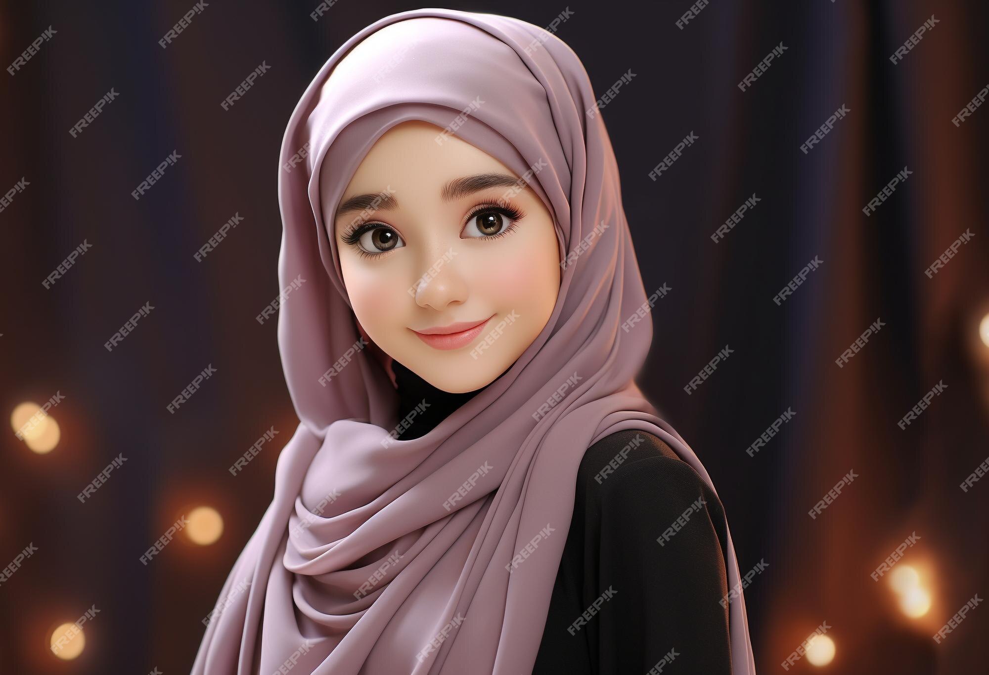 fofa hijab menina dentro bem-vinda pose ou mostrando alguma coisa