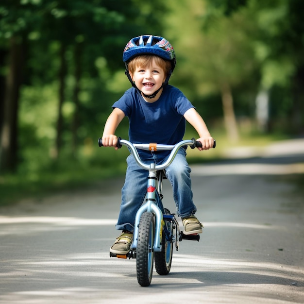 Garotinho andar de bicicleta