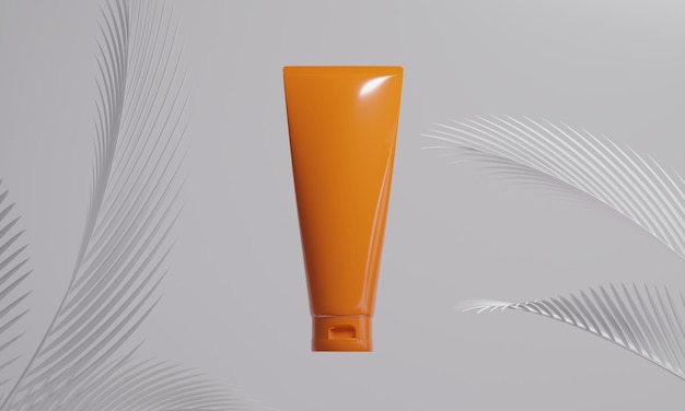 Garrafa cosmética de soro de cuidados com a pele 3d renderização maquete de ilustração loção médica produto conta-gotas de soro