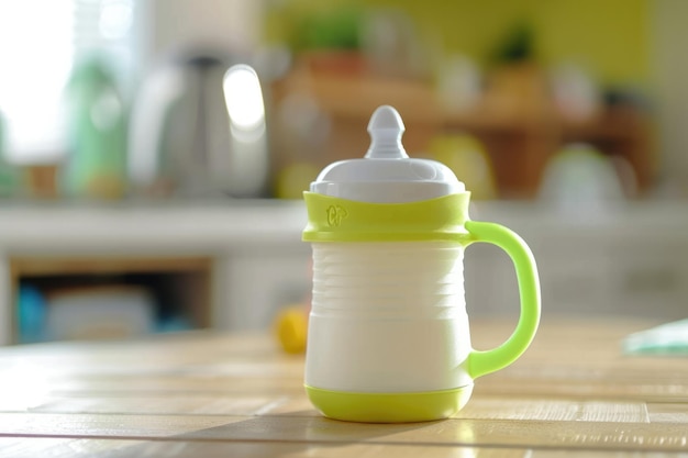 Foto garrafa de leite e copo de bebé coisas de bebé
