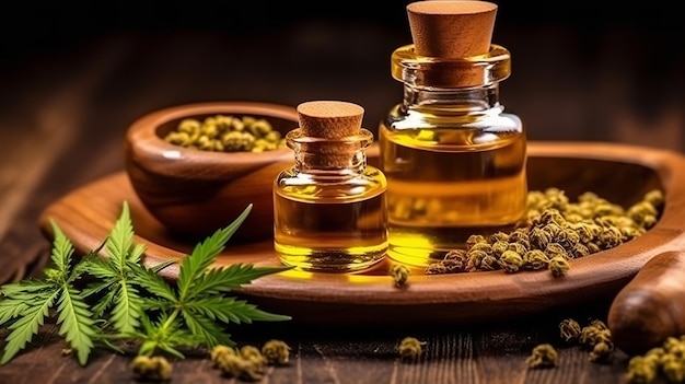 garrafa de óleo medicinal cbd tratamento de cannabis