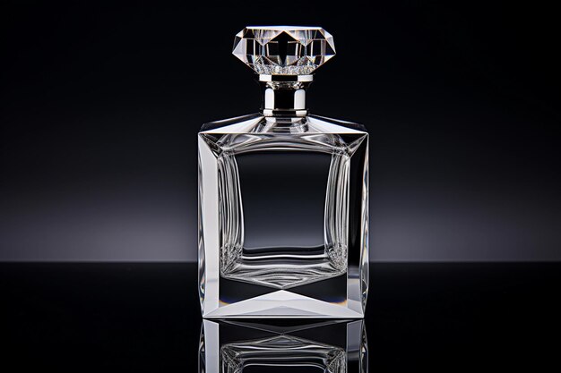 Foto garrafa de perfume de vidro transparente