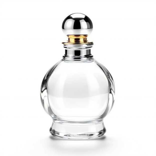 Garrafa de perfume isolada em fundo branco