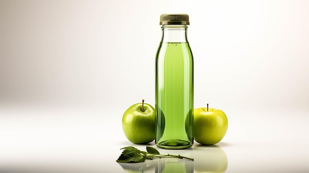 Garrafa de plástico de suco em fundo branco