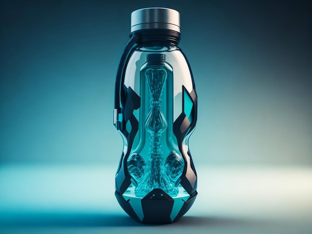 Foto garrafa de plástico vector com água em branco