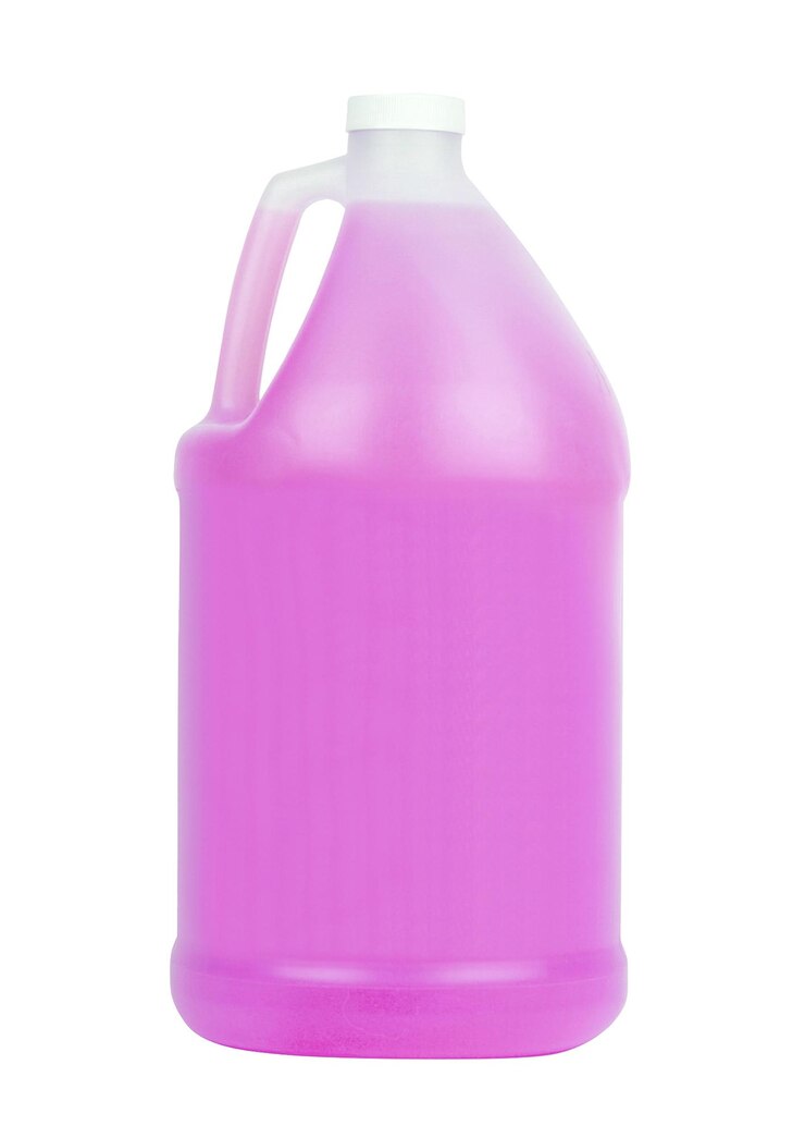 Foto garrafa de plástico violeta para detergente líquido