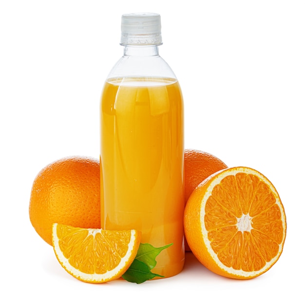 Garrafa de suco de laranja natural