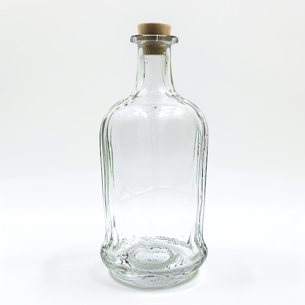 Garrafa de vidro vazia isolada em fundo branco