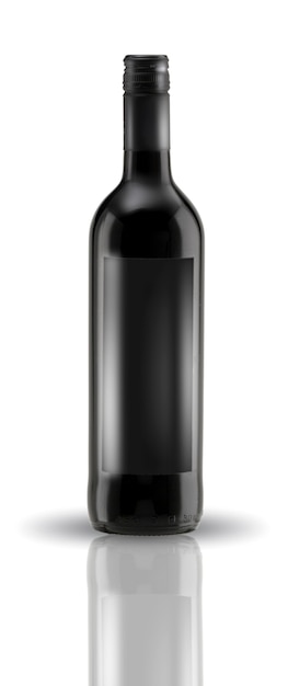 Foto garrafa de vinho com rótulo isolado no branco