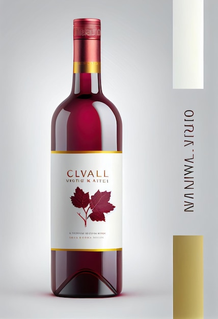 Garrafa de vinho em fundo isolado especial para publicidade Generative AI
