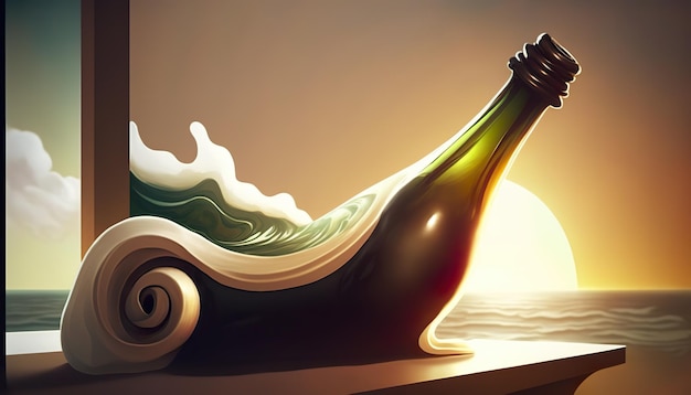 Garrafa de vinho Ilustração criativa Ai Generate