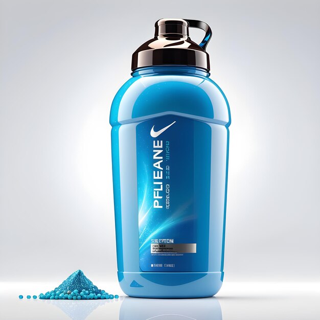 Foto garrafa desportiva para água e proteína em pó