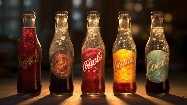 Foto garrafas de coca-cola com gás