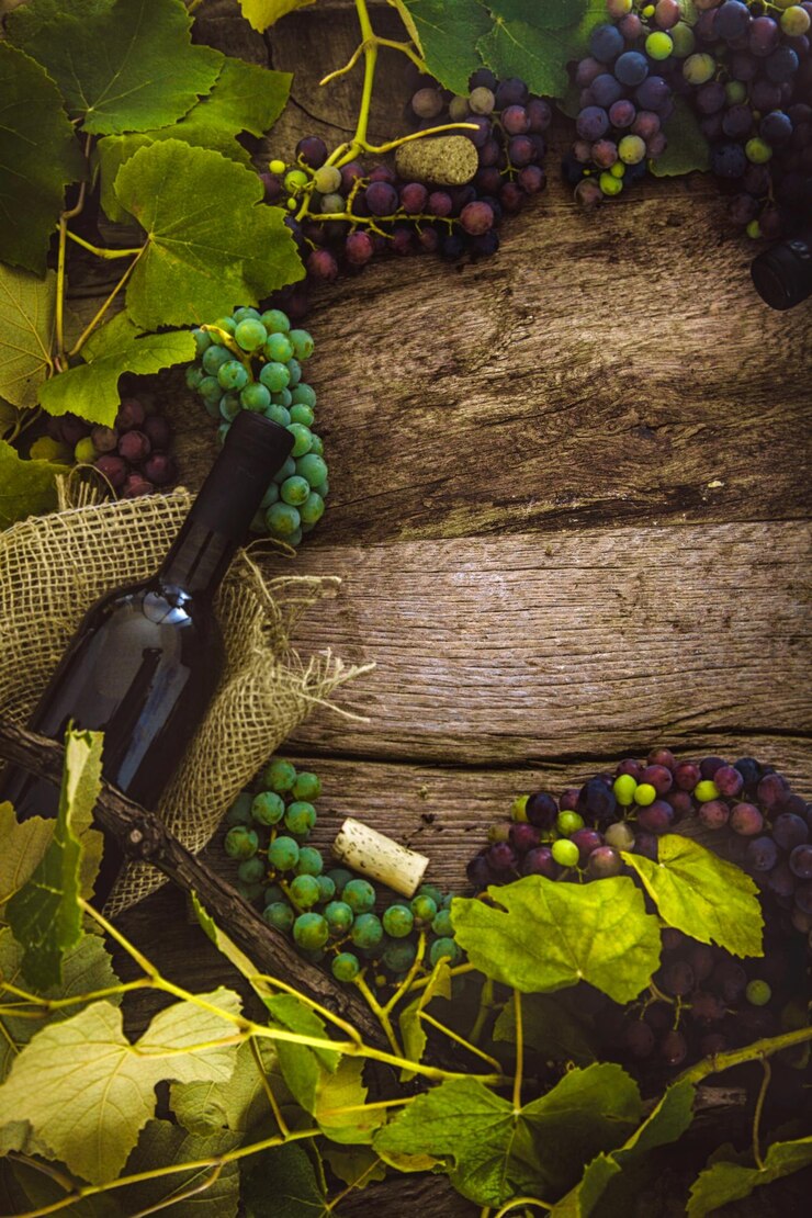 Foto garrafas de vinho na madeira