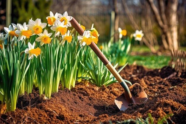 Gartenarbeit im Frühling AI