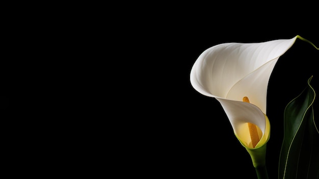 Foto gartenblume calla lilie schwarzer hintergrund