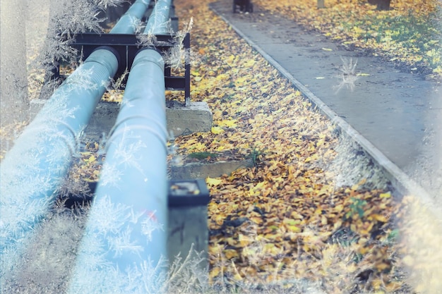 Gasoduto de inverno Tubulações de metal nas tubulações de rua do tubo de calor do gasoduto