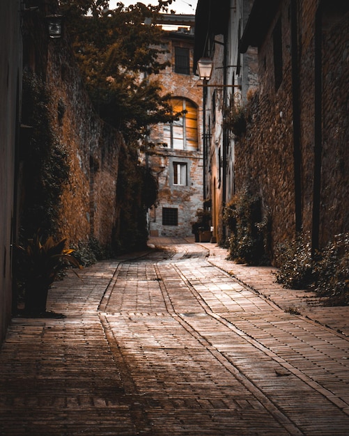 Gasse inmitten von Gebäuden in der Stadt