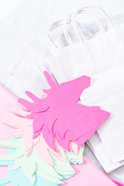 Gastgeschenke für Einhorn-Geburtstagsfeiern