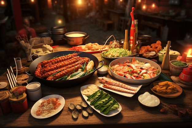 Gastronomisches Tourismuskonzept zur Erkundung der lokalen Küche auf traditionellen Märkten und typischen Restaurants