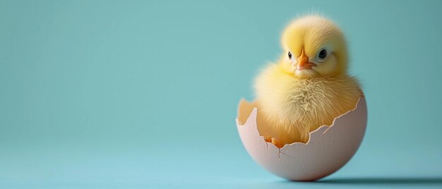 Foto gatinha bonita sentada em uma casca de ovo rachada fundo pastel suave de páscoa espaço de cópia gerado por ia