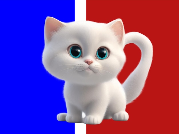 Gatinho 3D em um fundo Disney Pixar