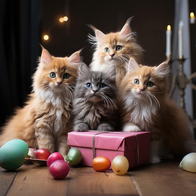 Gatinho adorável comemorando ocasiões especiais