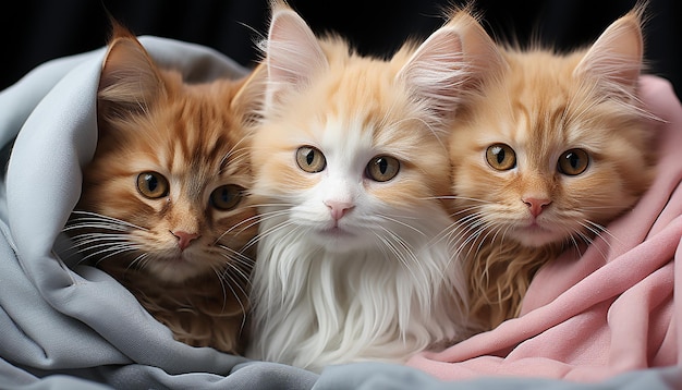 Foto gatinho bonito brincando olhando e olhando para a câmera ao ar livre gerada pela ia