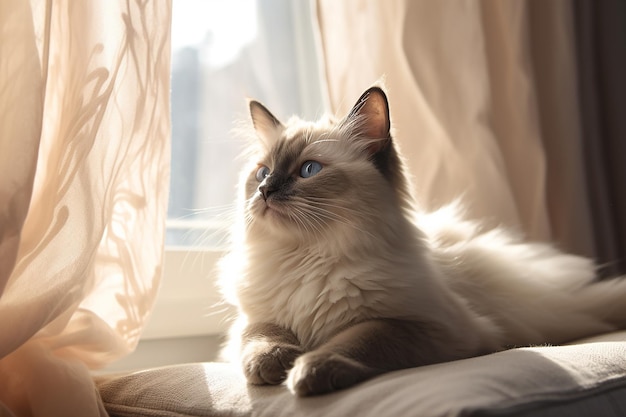 Gatinho branco e fofo com olhos azuis