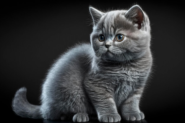 Gatinho British Shorthair de cor prata