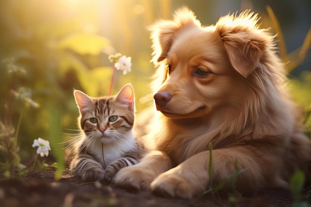 Gatinho e cachorrinho ai generative