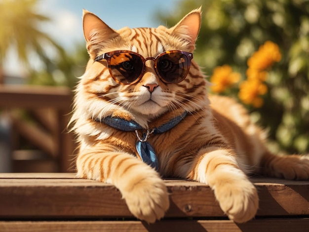 Un gatito adorable con gafas de sol