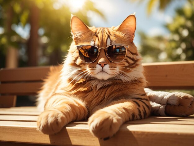 Un gatito adorable con gafas de sol