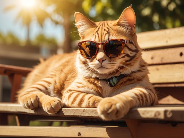 Un gatito adorable con gafas de sol