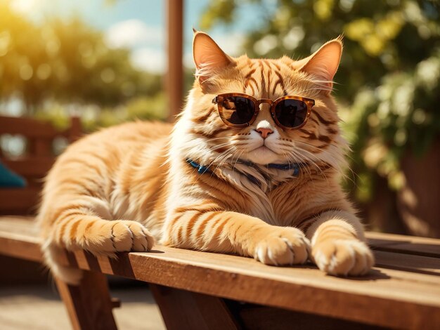 Un gatito adorable con gafas de sol