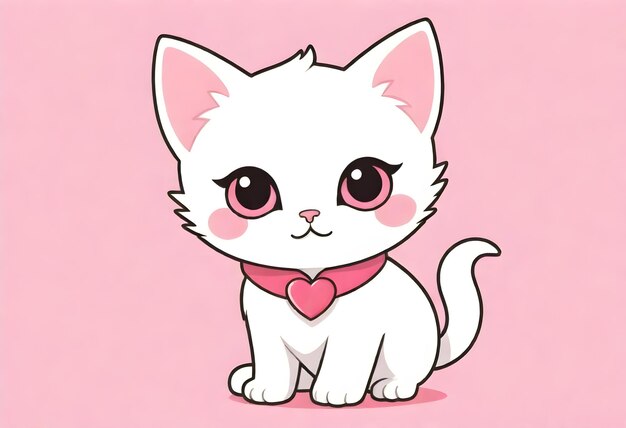 un gatito con un corazón en el pecho