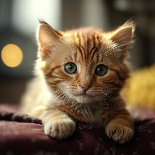 gatito gracioso sonriendo con ojos grandes