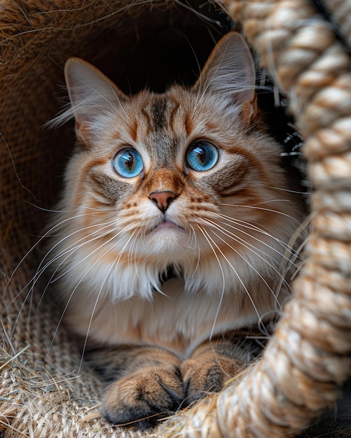 Un gatito juguetón jugando a PeekABoo en el fondo