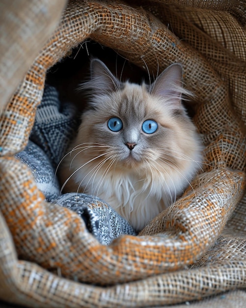 Un gatito juguetón jugando a PeekABoo en el fondo