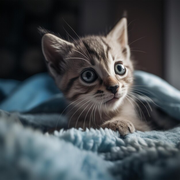 El gatito más lindo del mundo con ojos grandes.