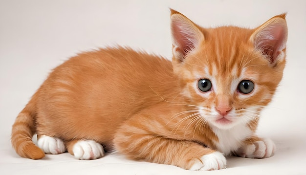 un gatito con ojos azules y nariz roja