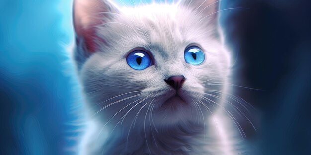 gatito de ojos azules