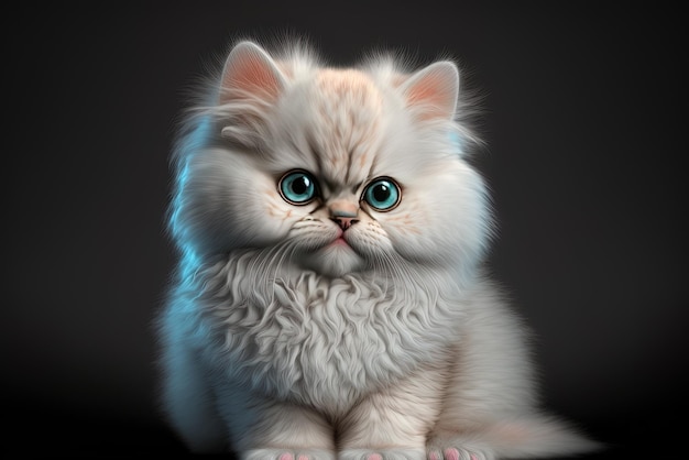 gatito persa dulce gato dibujado con grandes ojos expresivos todo tipo de gato que hay