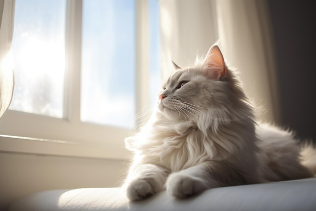 Gatito siamés de 2 meses en un sofá blanco