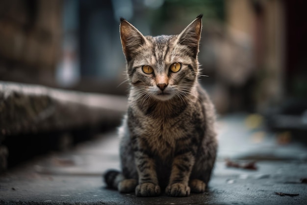 Gatito te observa afuera