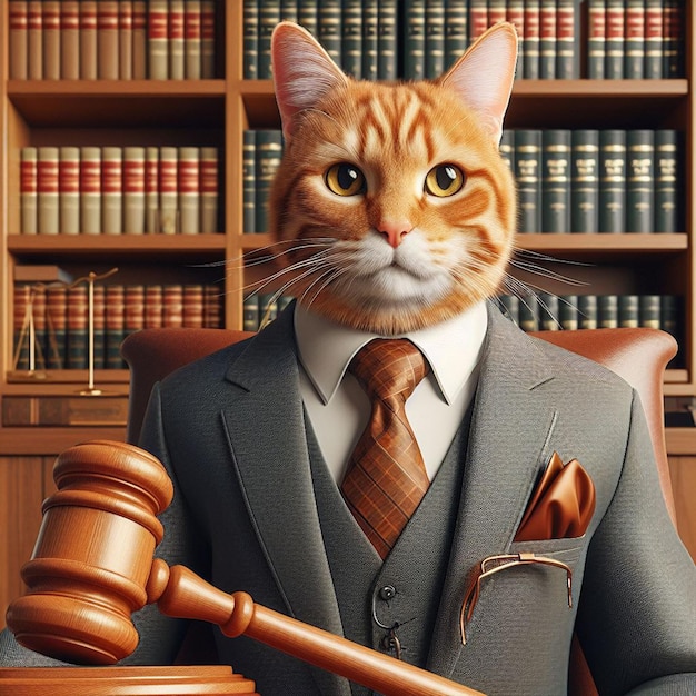 Foto el gato abogado.