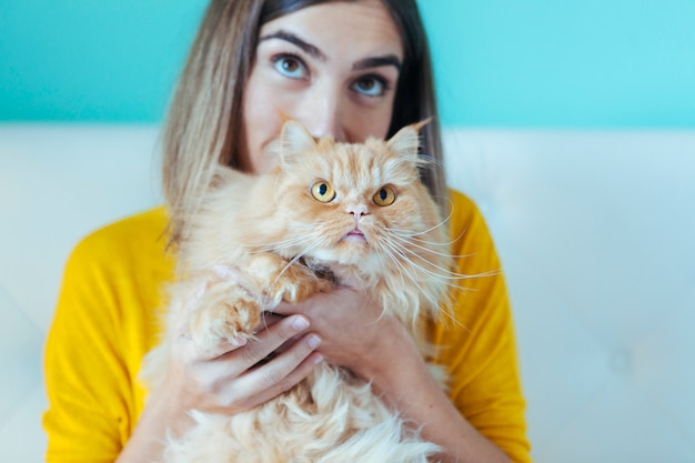 Gato adotado por mulher adorável