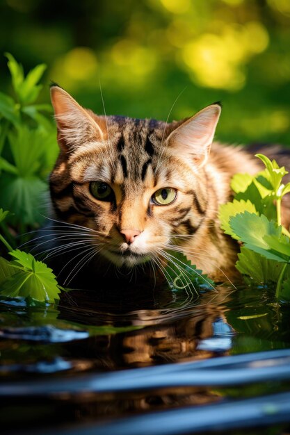 El gato en el agua