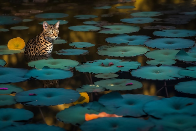 Foto un gato en el agua